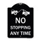 Signmission No Stopping Anytime W/ Tow Away Graphic Heavy-Gauge Aluminum Sign, 24" x 18", BW-1824-23581 A-DES-BW-1824-23581 - alternate 1